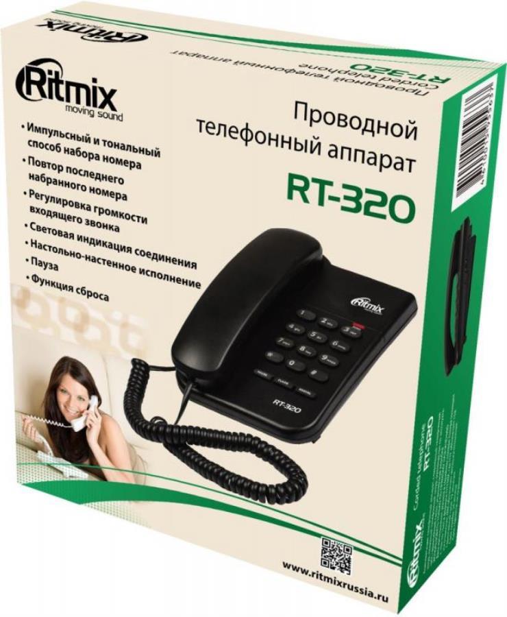 картинка Телефон проводной Ritmix RT-320 черный от магазина Интерком-НН