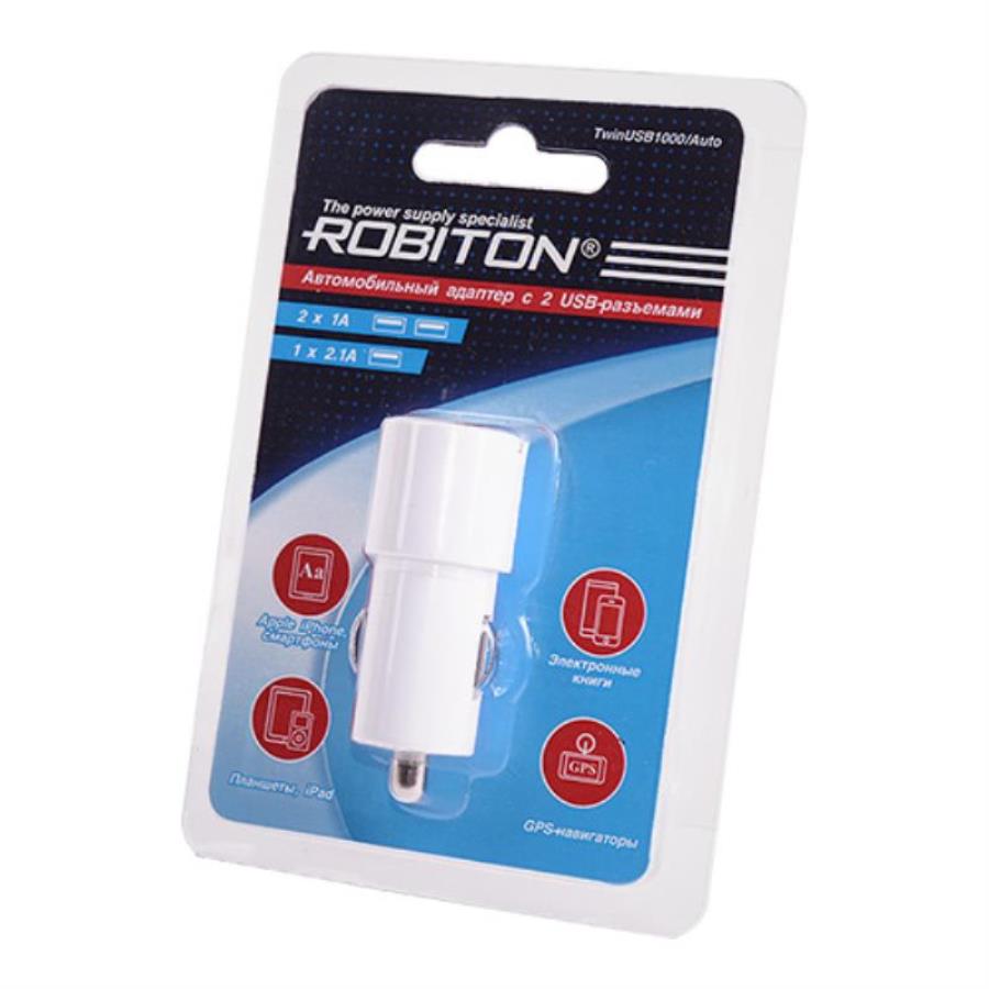 картинка Robiton TwinUSB1000/Auto Автомобильное зарядное устройство с 2 USB выходами от магазина Интерком-НН