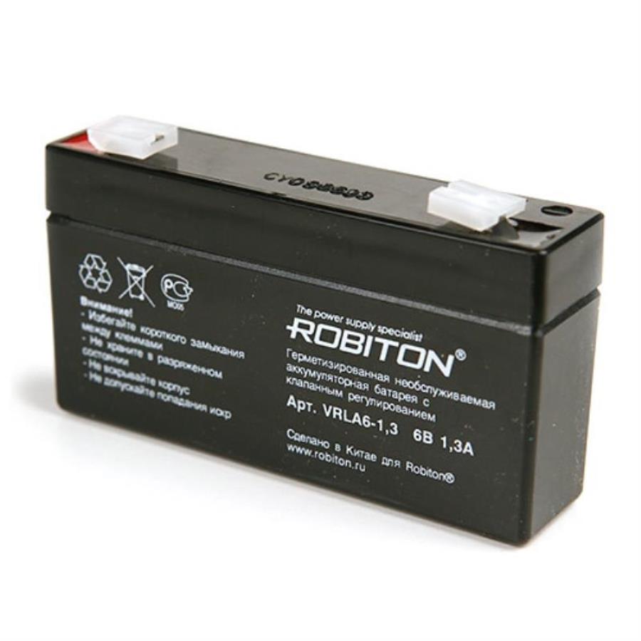 картинка Robiton VRLA6-1.3 свинцово-кислотный аккумулятор 6 В, 1.3 Ач от магазина Интерком-НН