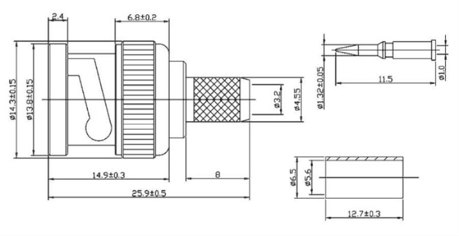 картинка Разъем BNC для кабеля RG-58 обжимной от магазина Интерком-НН