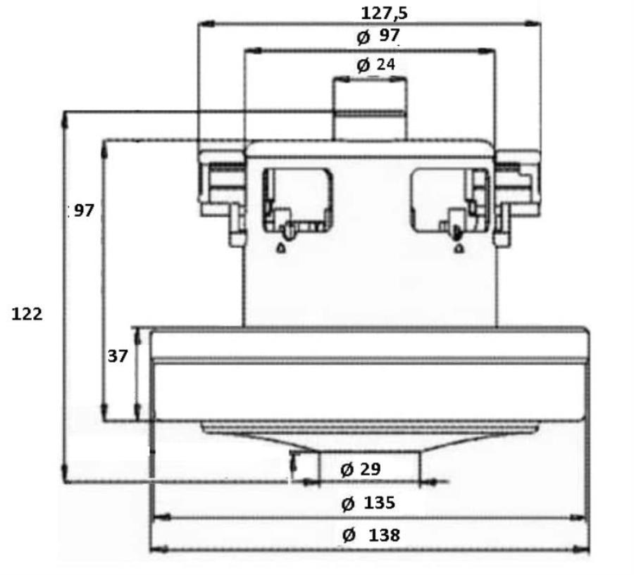 картинка Двигатель VCM-M30AU (VC07W0372AF) H=122мм, D=135мм, 2400Вт для пылесоса Samsung от магазина Интерком-НН