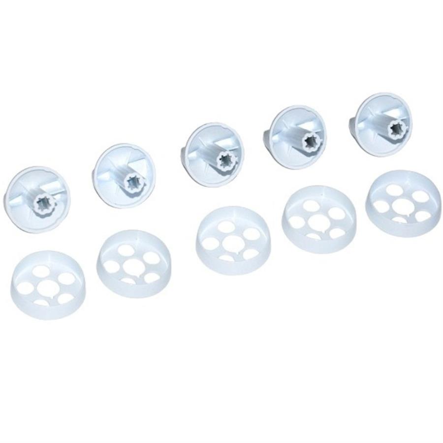 картинка Комплект ручек 01041649 для газовой плиты (стиль 1A/1B) без таймера Дарина GM341, 441, 442 (белые) от магазина Интерком-НН