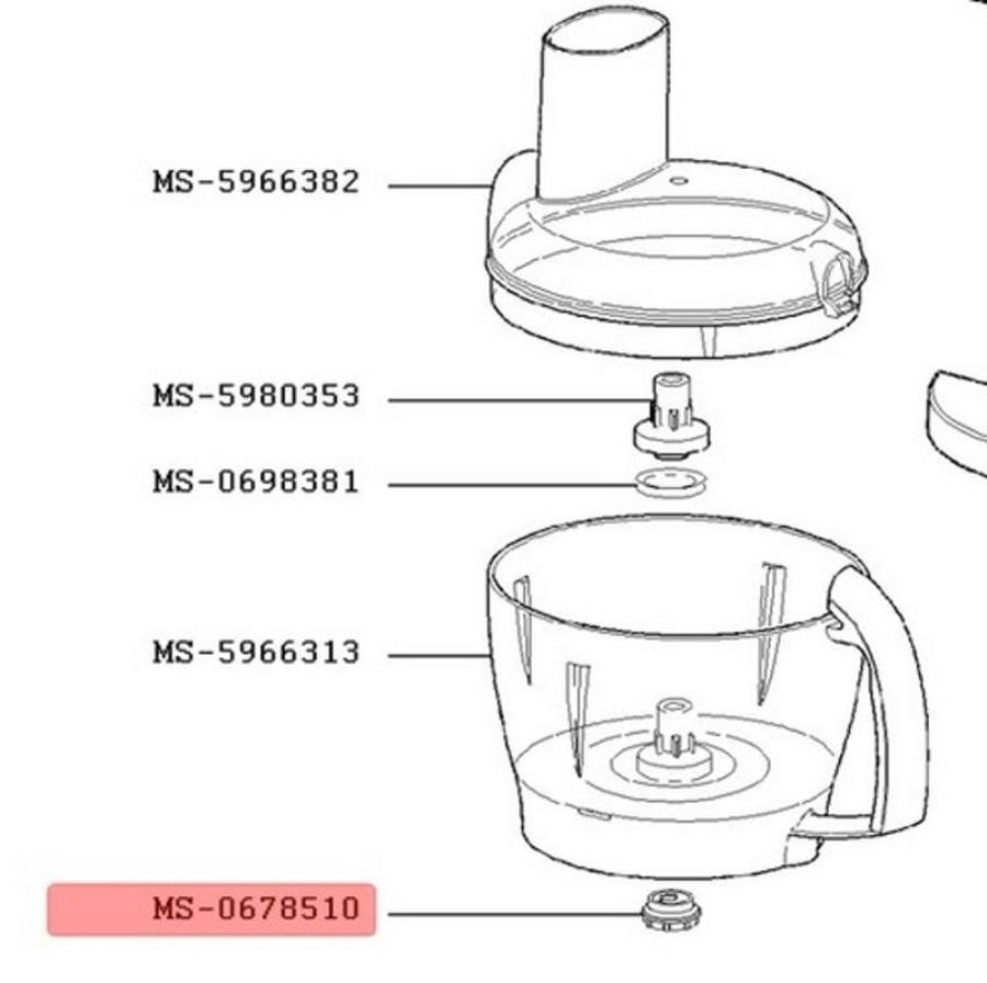 картинка Moulinex MS-0678510 (SS1530001035) Гайка привода чаши для кухонного комбайна от магазина Интерком-НН