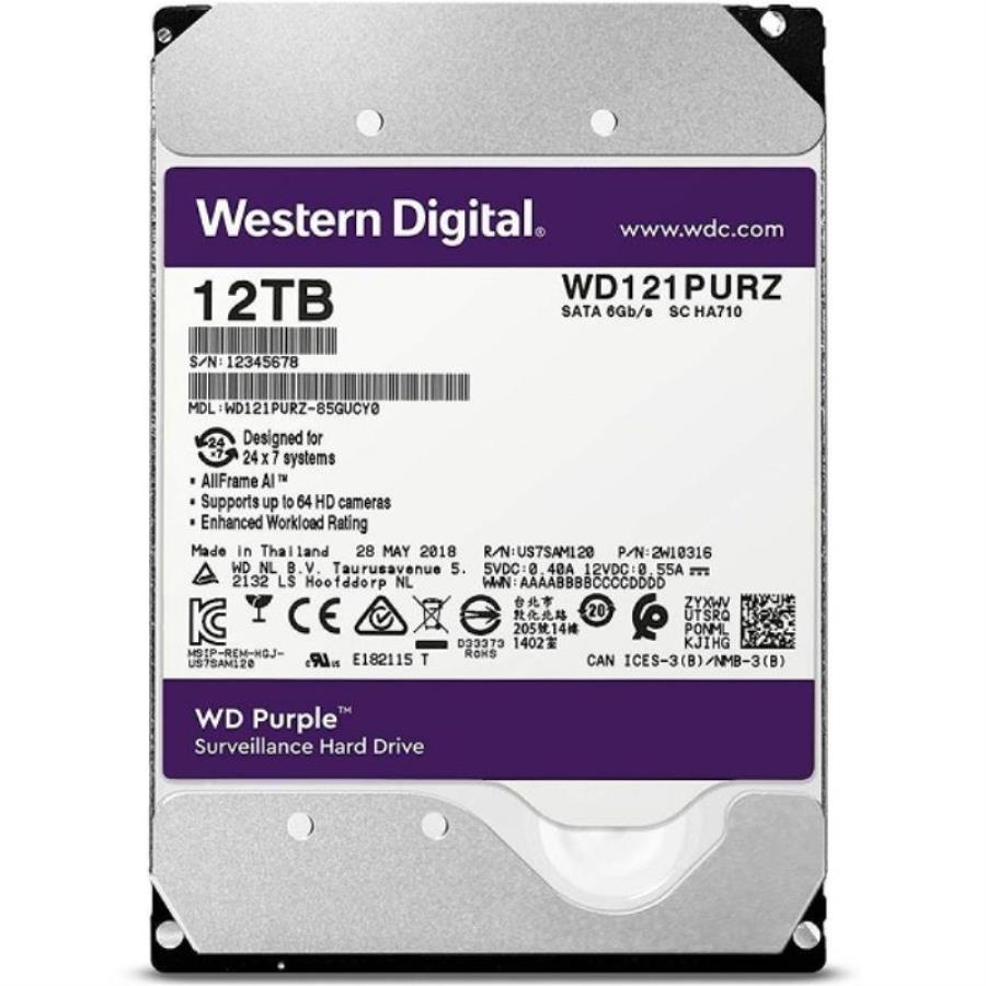 картинка Жесткий диск WD Purple WD121PURZ, 12ТБ, HDD, SATA III, 3.5"  от магазина Интерком-НН