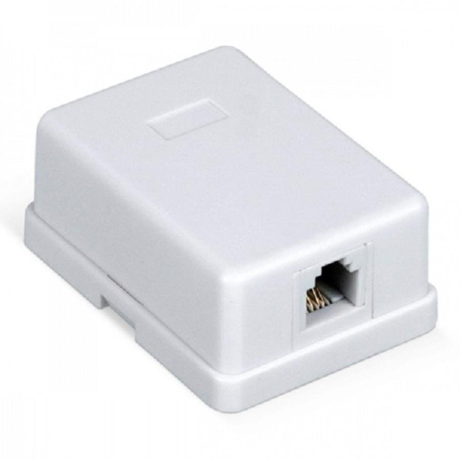 картинка Розетка телефонная Netko LX-203 один разъем RJ-11 6P4C для накладного (настенного) монтажа от магазина Интерком-НН