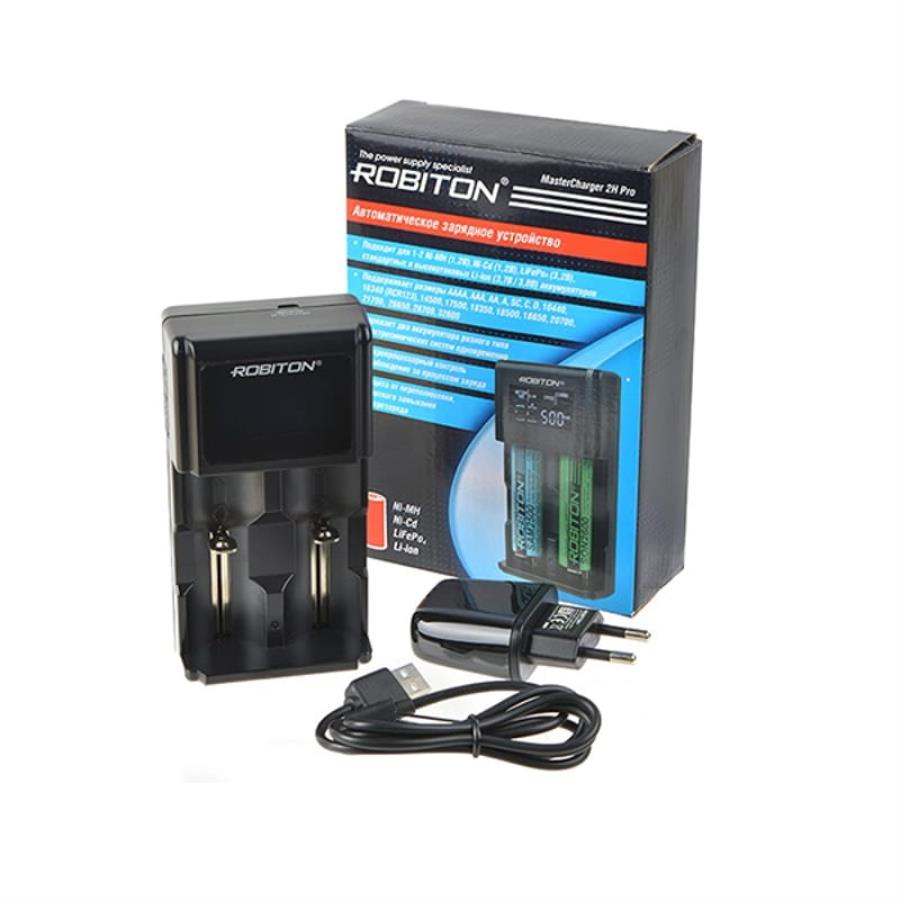 картинка Robiton MasterCharger 2H Pro Автоматическое зарядное устройство для аккумуляторов 1-2 Ni-MH, Ni-Cd от магазина Интерком-НН