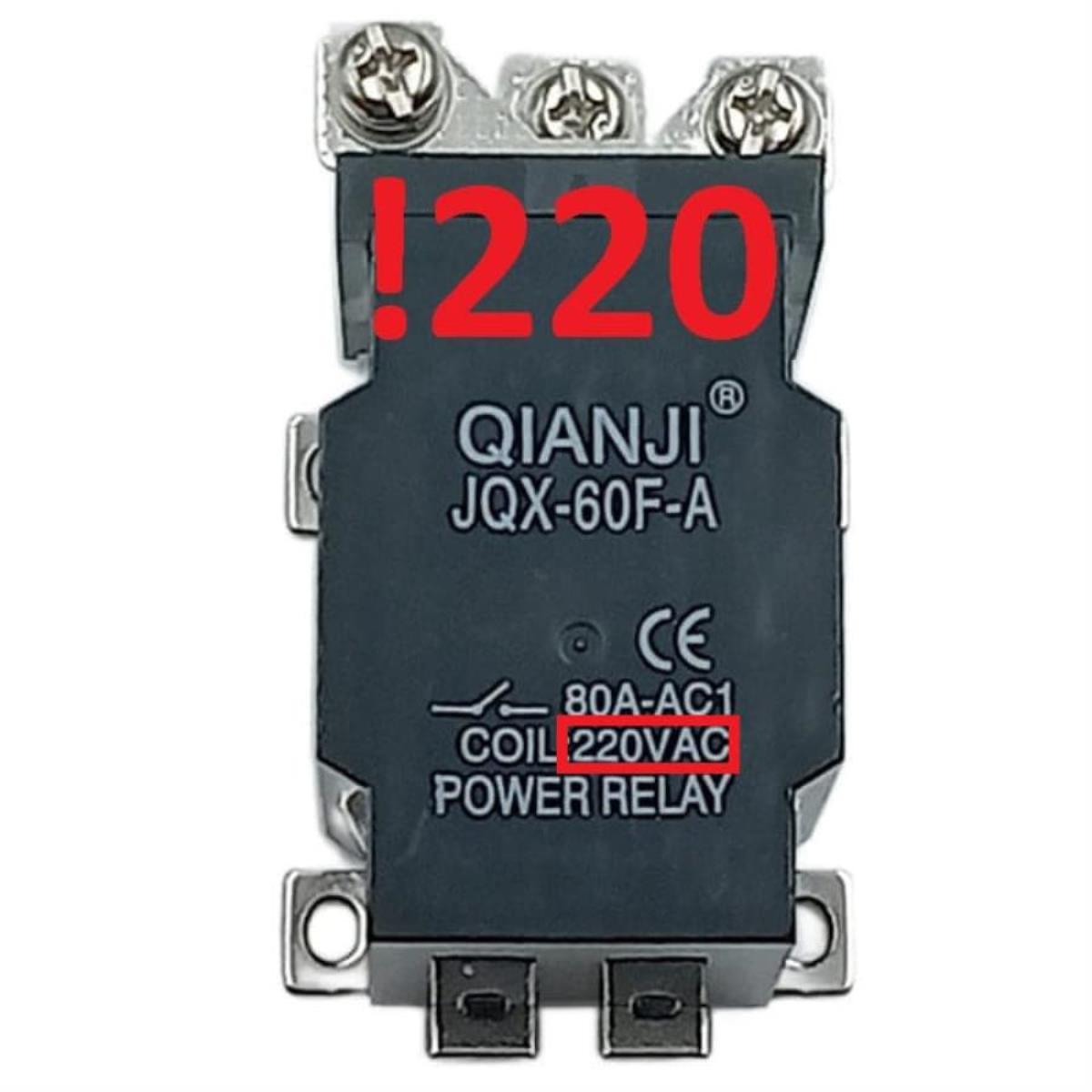 картинка Силовое реле Qianji JQX-60F-A-220  управление 220VAC, контакты 250В 80А от магазина Интерком-НН