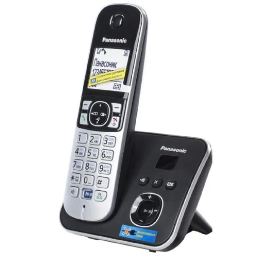 картинка Panasonic KX-TG6821RUB - Беспроводной телефон DECT (радиотелефон) с автоответчиком, цвет: черный  от магазина Интерком-НН