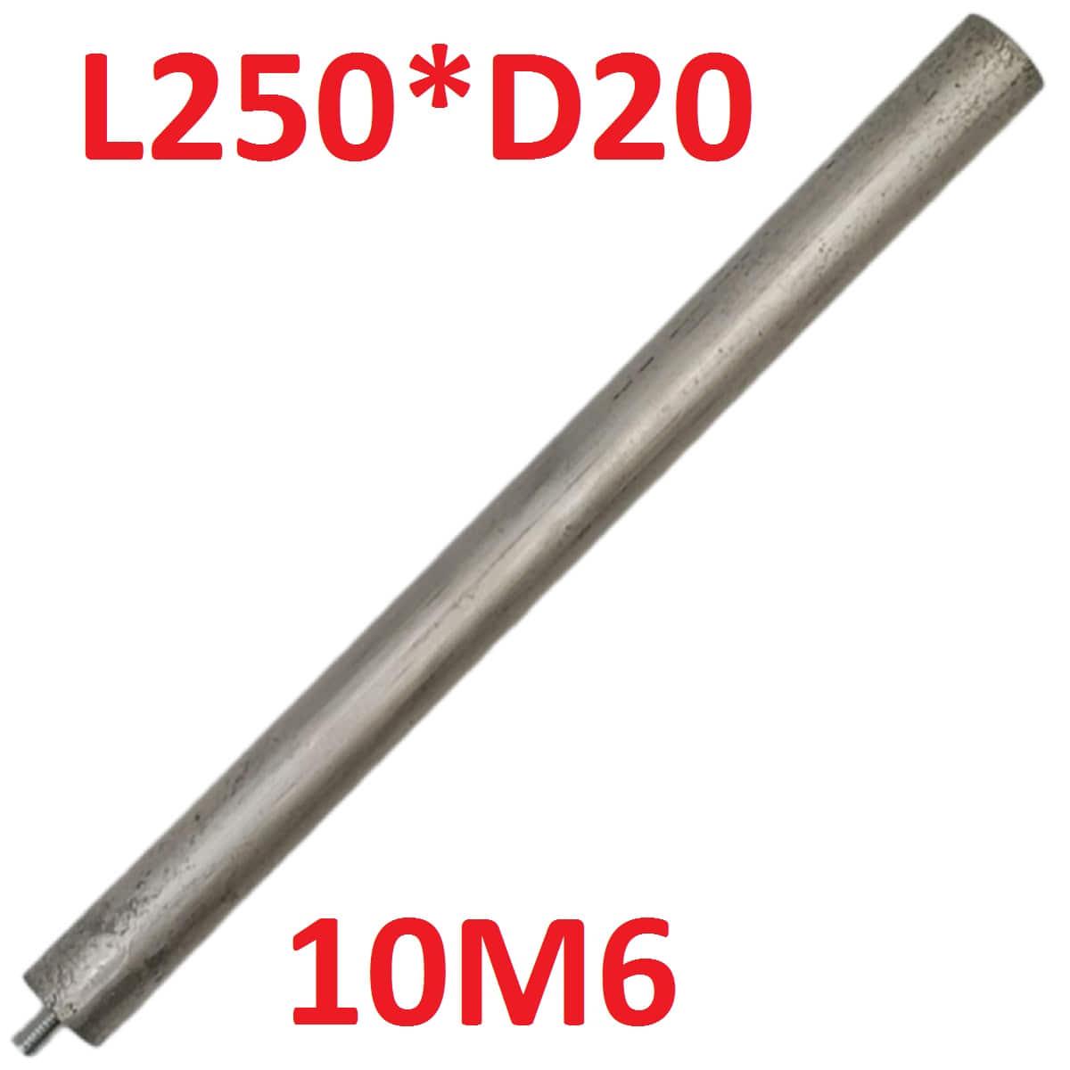 картинка Анод магниевый 250D20+10M6 длина 250мм, диаметр 20мм, шпилька 10мм, резьба M6 для водонагревателей от магазина Интерком-НН