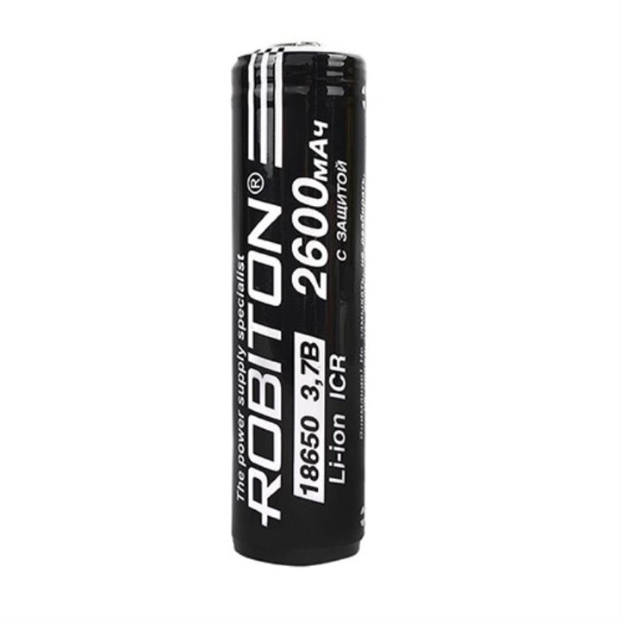 картинка Robiton 18650-2600 Аккумулятор Li-ion 18650 ICR 3.7 В, 2600mAh, с защитой от магазина Интерком-НН