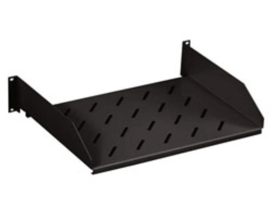 картинка Полка для 19" стойки (шкафа) глубина 550мм, цвет черный, крепление переднее 2U от магазина Интерком-НН