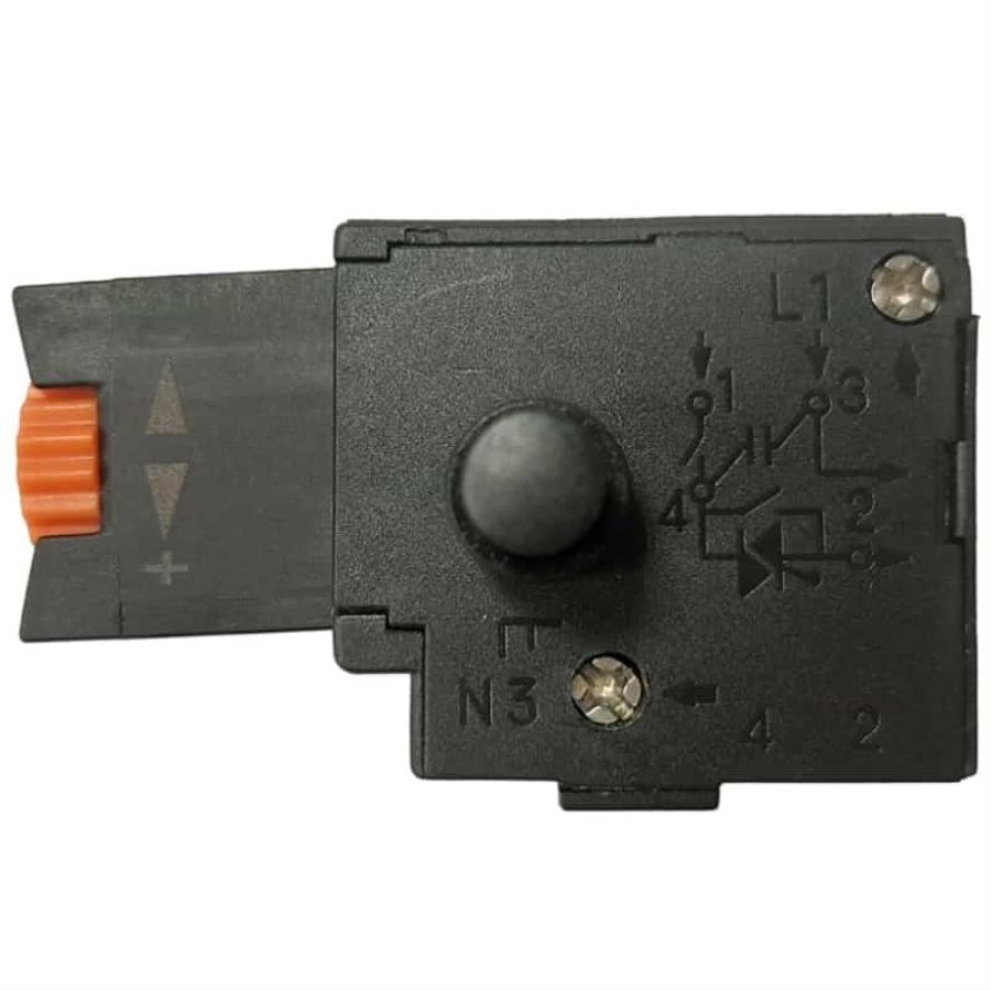 картинка Выключатель 14.12 МОД.01 (104) с фиксатором, регулировкой оборотов 2A, 220V для электроинструмента от магазина Интерком-НН