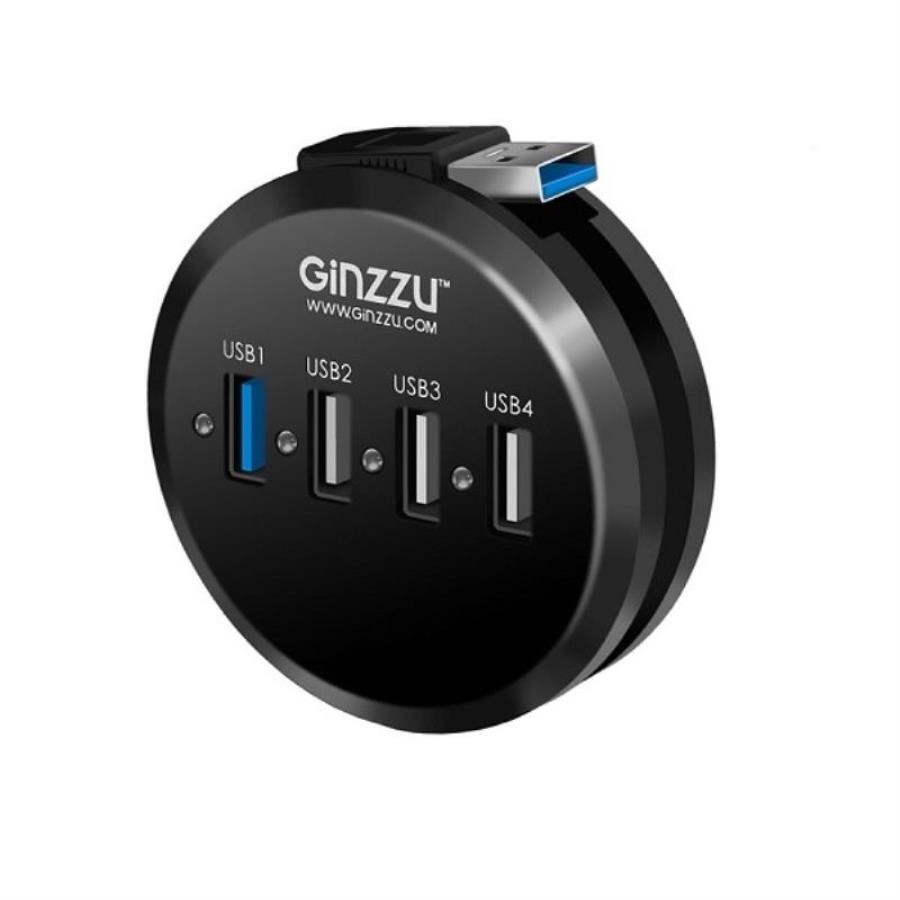 картинка Разветвитель GR-314UB 4-х портовый USB hub 1 порт USB 3.0 + 3 порта USB 2.0 Ginzzu от магазина Интерком-НН