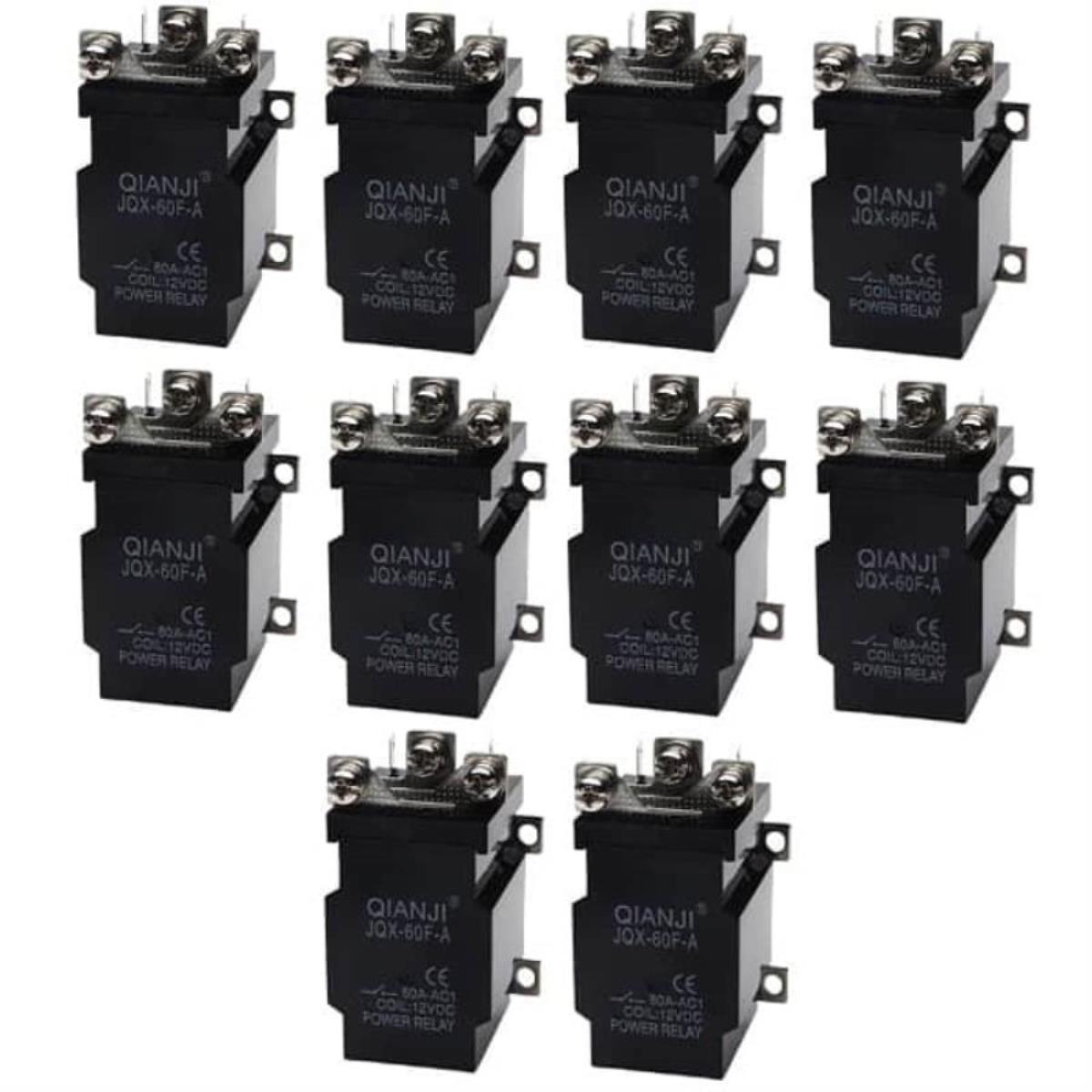 картинка Силовое реле Qianji JQX-60F-A 10 штук (Xinyu JQX-80A, LJQX-68F/1Z) 12В, контакты 250В 80А от магазина Интерком-НН