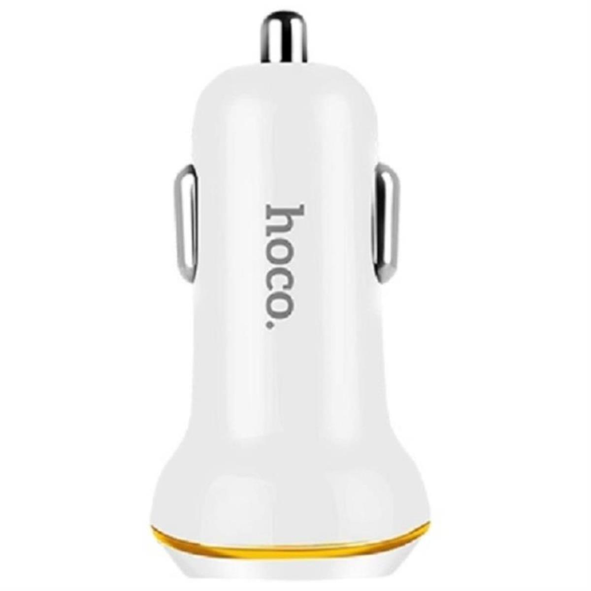 картинка Hoco Z1 автомобильное зарядное устройство с 2 USB выходами (2100mAh), белый для iPhone 5/6/6Plus/7 от магазина Интерком-НН