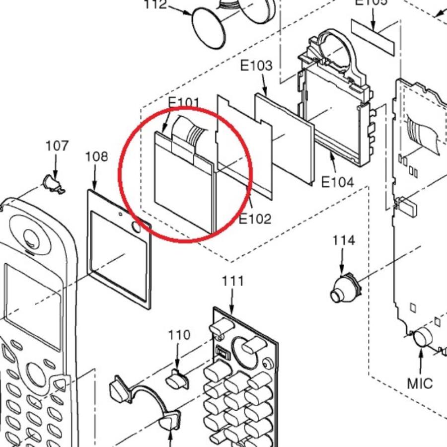 картинка Panasonic L5DCAED00005 Дисплей для DECT KX-TCA151, 154, KX-TCD500, 510, 530, 540, 556, 576, KX-FC248 от магазина Интерком-НН