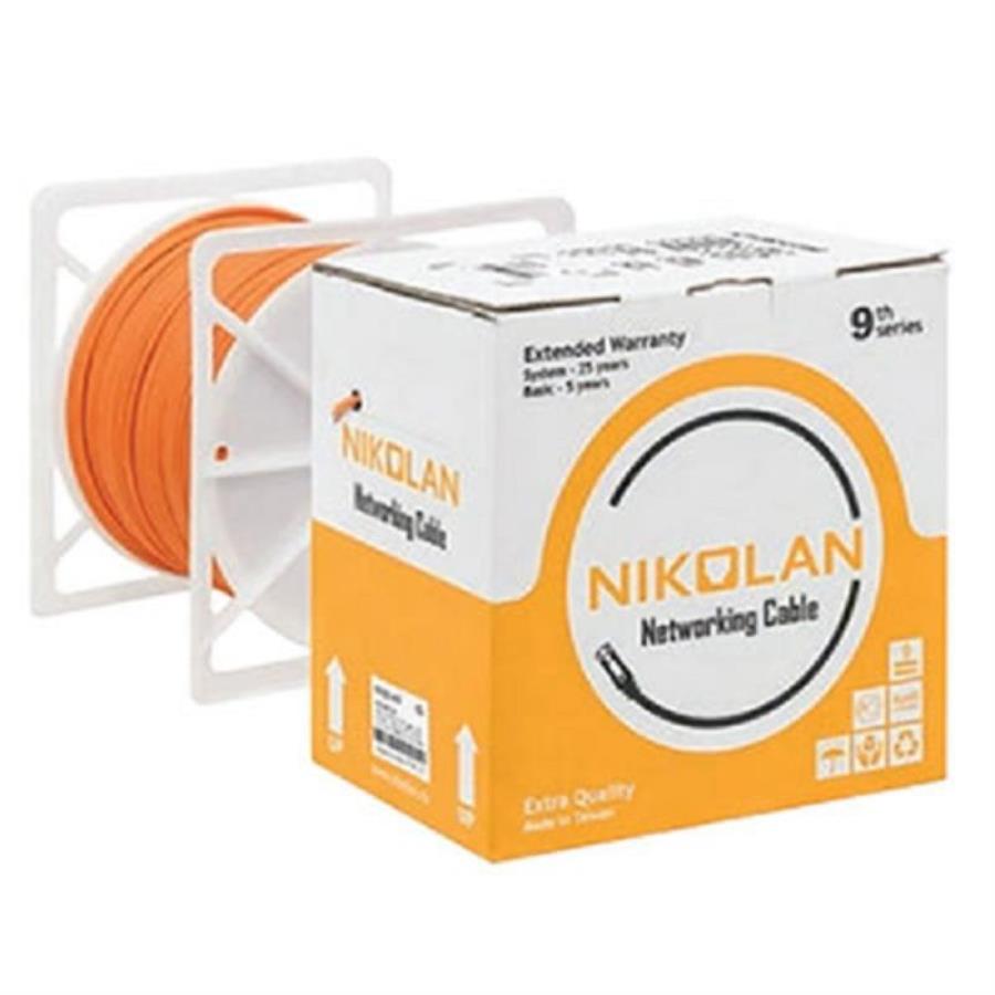 картинка Кабель U/UTP4 NIKOLAN NKL 2140C-OR Кат.6 (Класс E) LSZH нг(А)-HFLTx, оранжевый, INDOOR (кор.305м) от магазина Интерком-НН