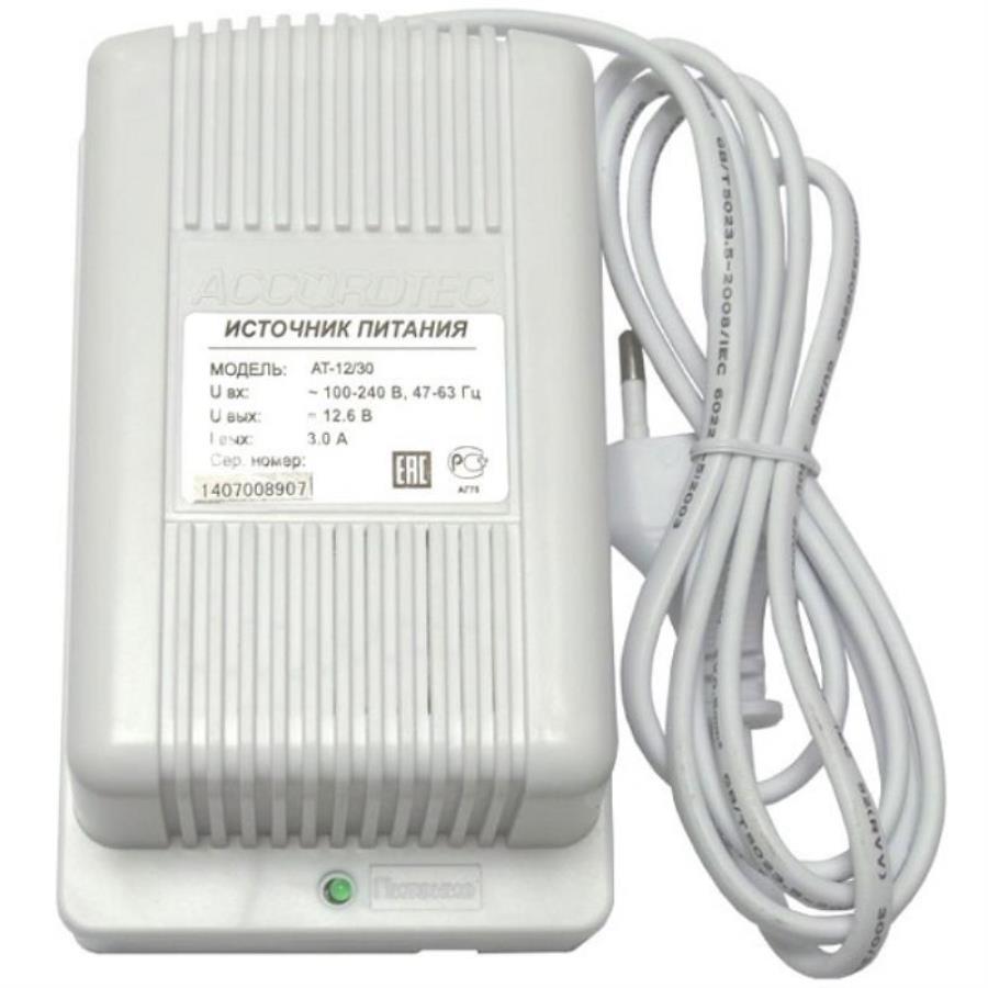 картинка AccordTec AT-12/30 Блок питания 12V, 3A белый от магазина Интерком-НН