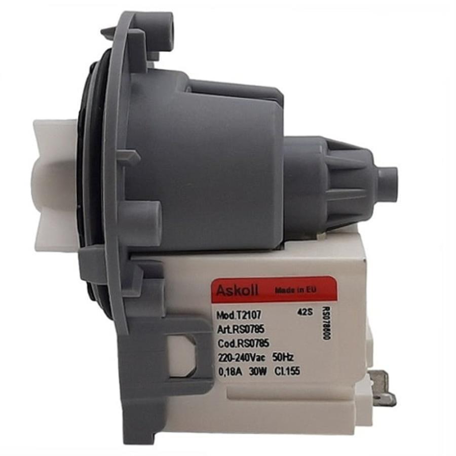 картинка Askoll RS0785 (RS0786) сливной насос (помпа) T2107 30Вт 0,18А для стиральной машины  от магазина Интерком-НН