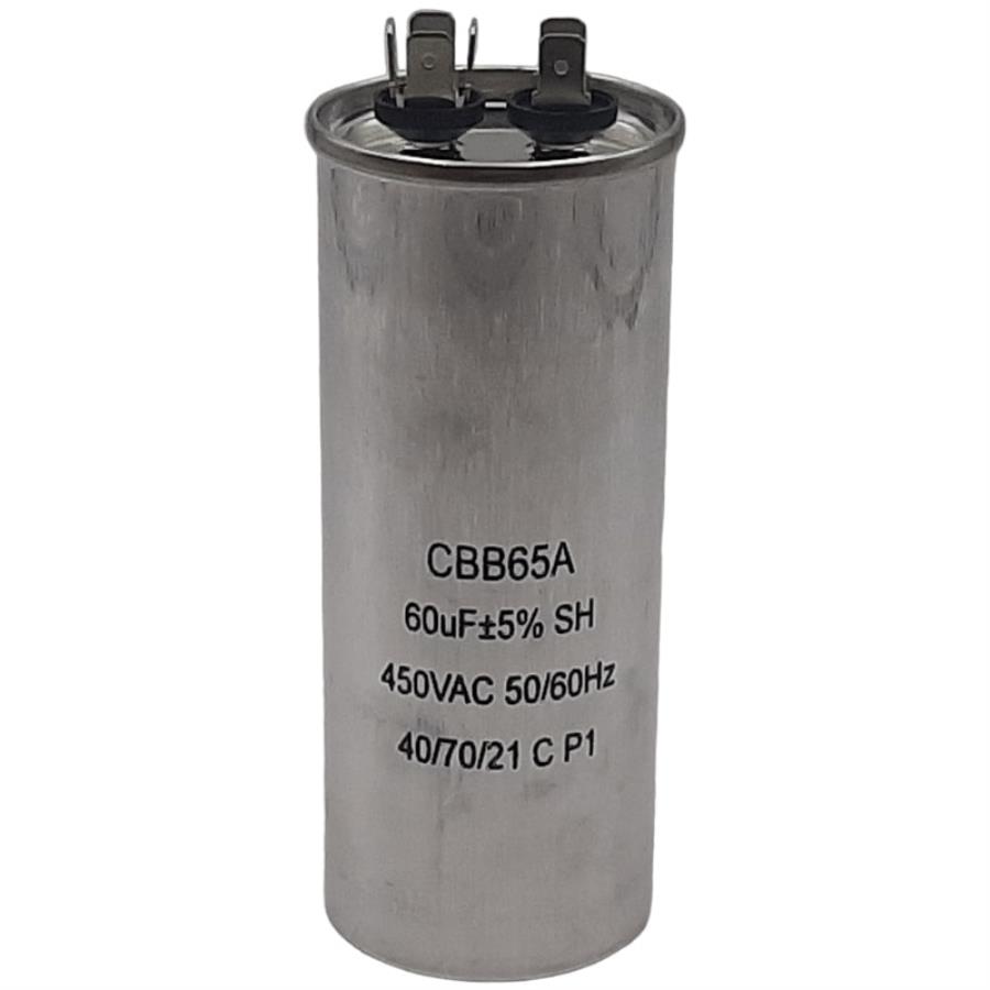 картинка Пусковой конденсатор CBB65A 60мкф, 450В для кондиционера в металлическом корпусе от магазина Интерком-НН