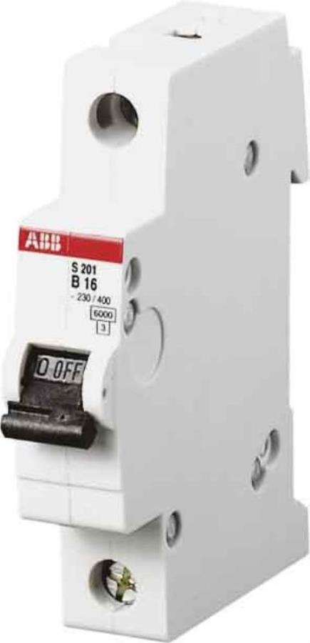 картинка Автоматический выключатель ABB S201M C16 однополюсн 16 А 1 фаза (тип C)  (S201M C16) 2CDS271001R0164 от магазина Интерком-НН