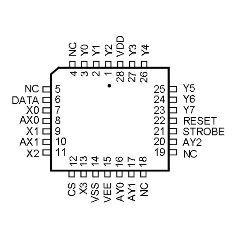 картинка MT8806AP1 Микросхема Analog Audio/Video Crosspoint 45MHz 8 x 4 28-Pin PLCC Tube от магазина Интерком-НН