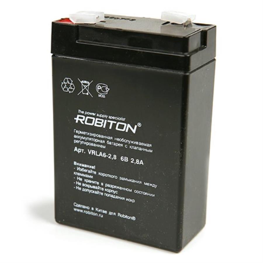 картинка Robiton VRLA6-2.8 свинцово-кислотный аккумулятор 6 В, 2.8 Ач от магазина Интерком-НН
