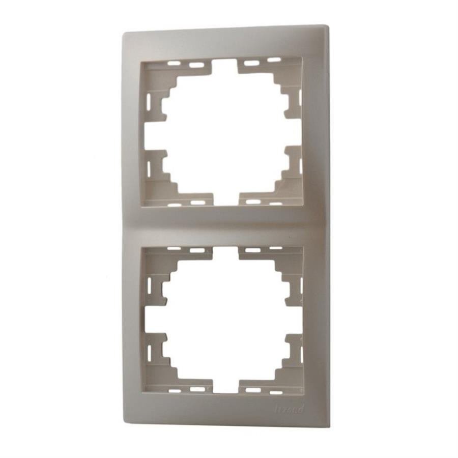 картинка Рамка 2-местная вертикальная LEZARD MIRA жемчужно-белый перламутр 701-3000-152 от магазина Интерком-НН