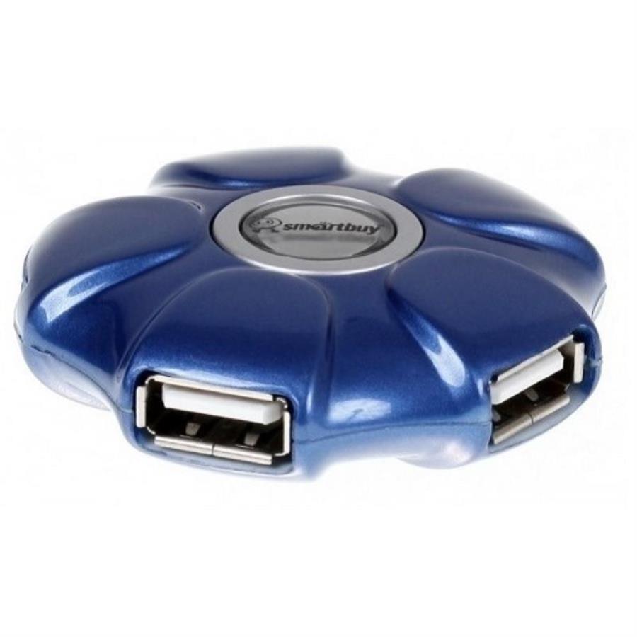 картинка Smartbuy SBHA-143-B Разветвитель на 4 порта USB hub 2.0, голубой от магазина Интерком-НН