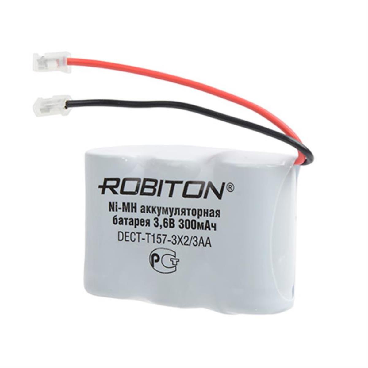 картинка Аккумулятор Robiton DECT-T157-3X2/3AA (T107, KX-A36A, HHR-Р301, P-P301) Ni-MH, 3.6V, 300mAh от магазина Интерком-НН