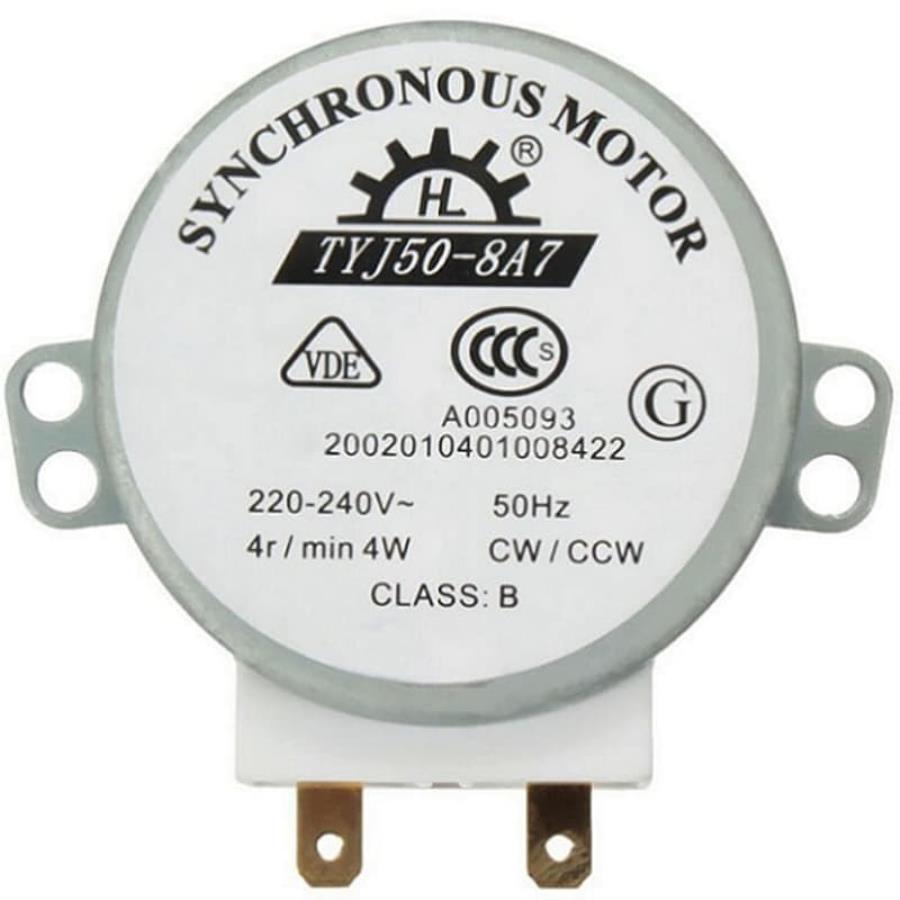 картинка Электродвигатель привода тарелки TYJ50-8A7 4об/мин для СВЧ (микроволновой печи), шток H=14мм  от магазина Интерком-НН