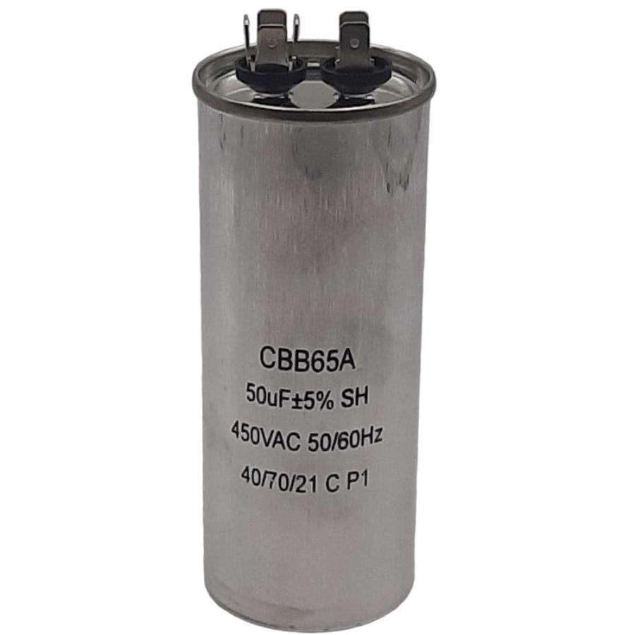 картинка Пусковой конденсатор CBB65A 50мкф, 450В для кондиционера в металлическом корпусе от магазина Интерком-НН