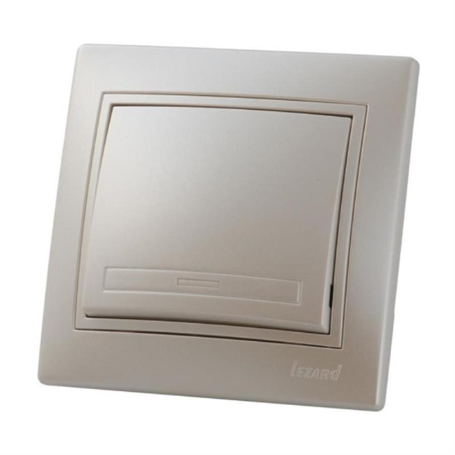 картинка Выключатель 1-клавишный LEZARD MIRA жемчужно-белый перламутр 701-3030-100 от магазина Интерком-НН