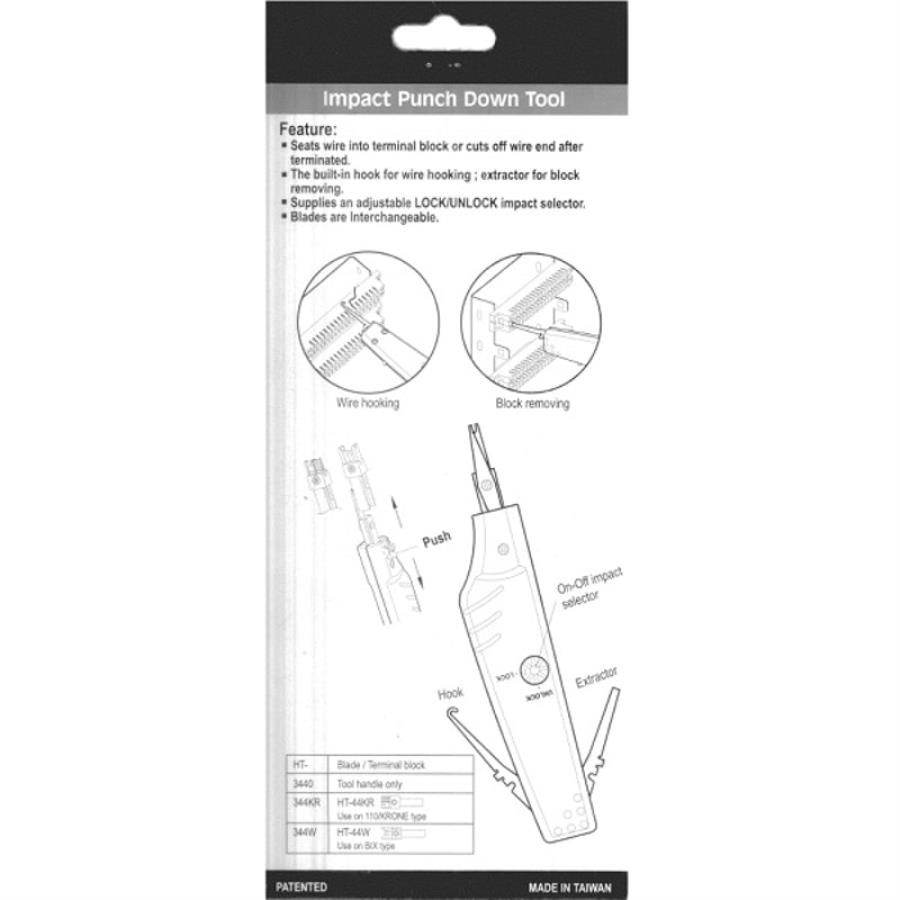картинка Инструмент HT-344KR для заделки сенсорный  тип Krone/110 (универсальная насадка) от магазина Интерком-НН