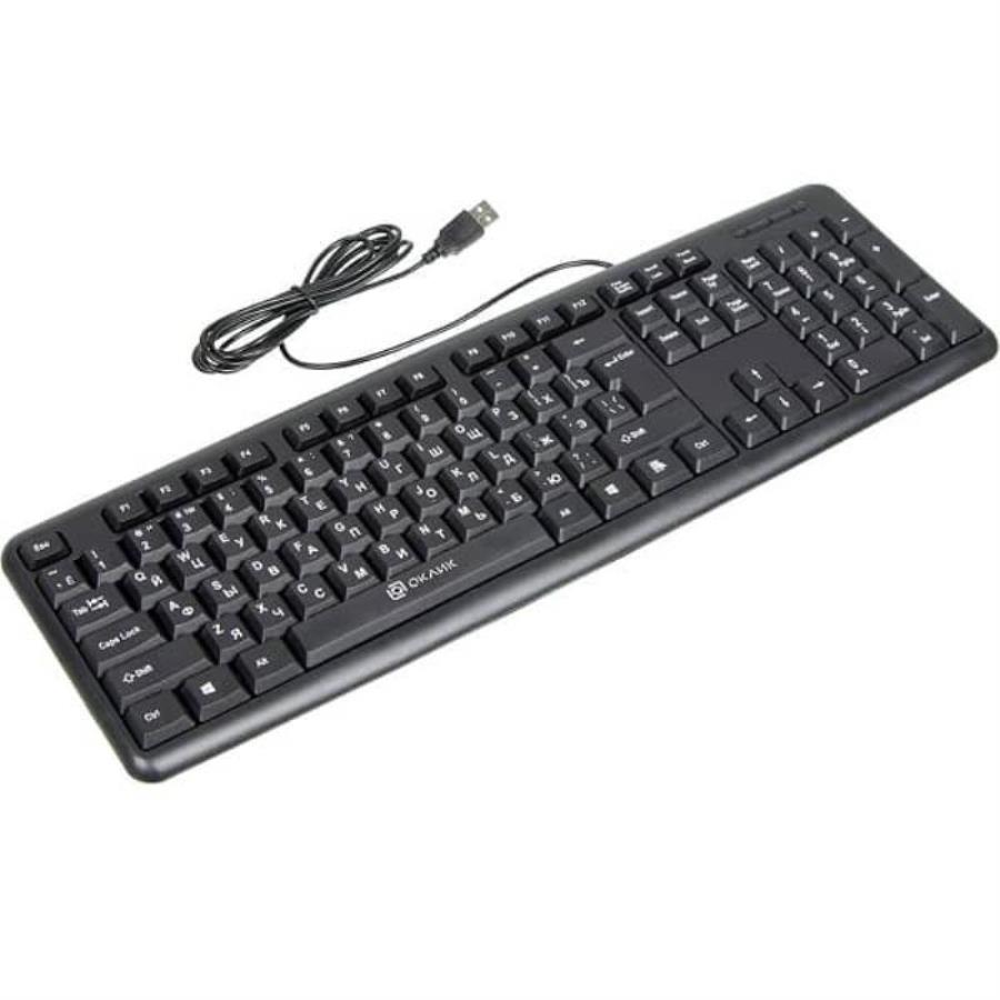 картинка OKLICK 180V2 клавиатура проводная компьютерная USB (черная) от магазина Интерком-НН