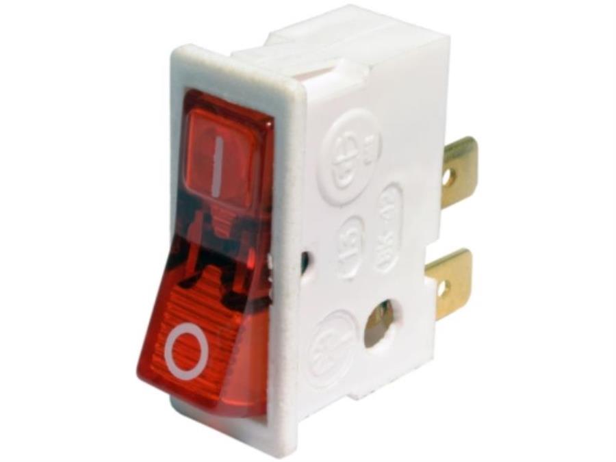 картинка Переключатель клавишный ВК42 10A 250В, красный от магазина Интерком-НН