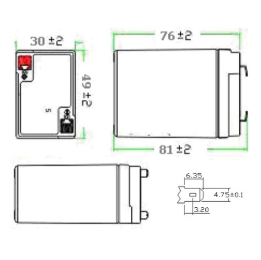 картинка Robiton VRLA4-3 свинцово-кислотный аккумулятор 4 В, 3 Ач от магазина Интерком-НН