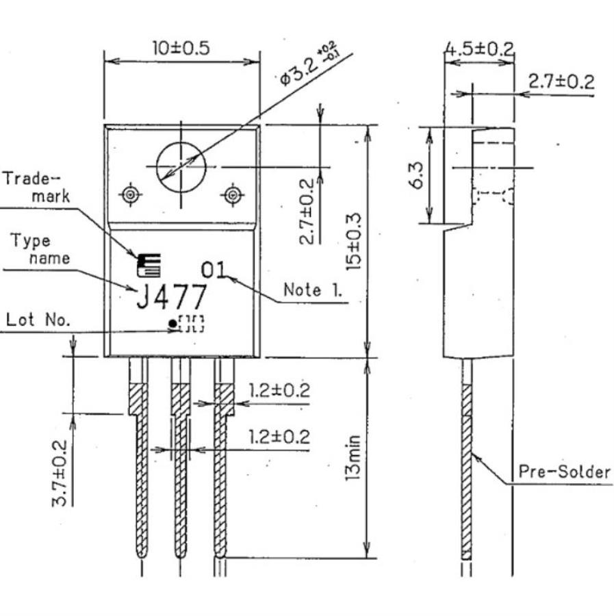 картинка 2SJ477 Транзистор TRANSISTOR, FIELD EFFECT SI от магазина Интерком-НН