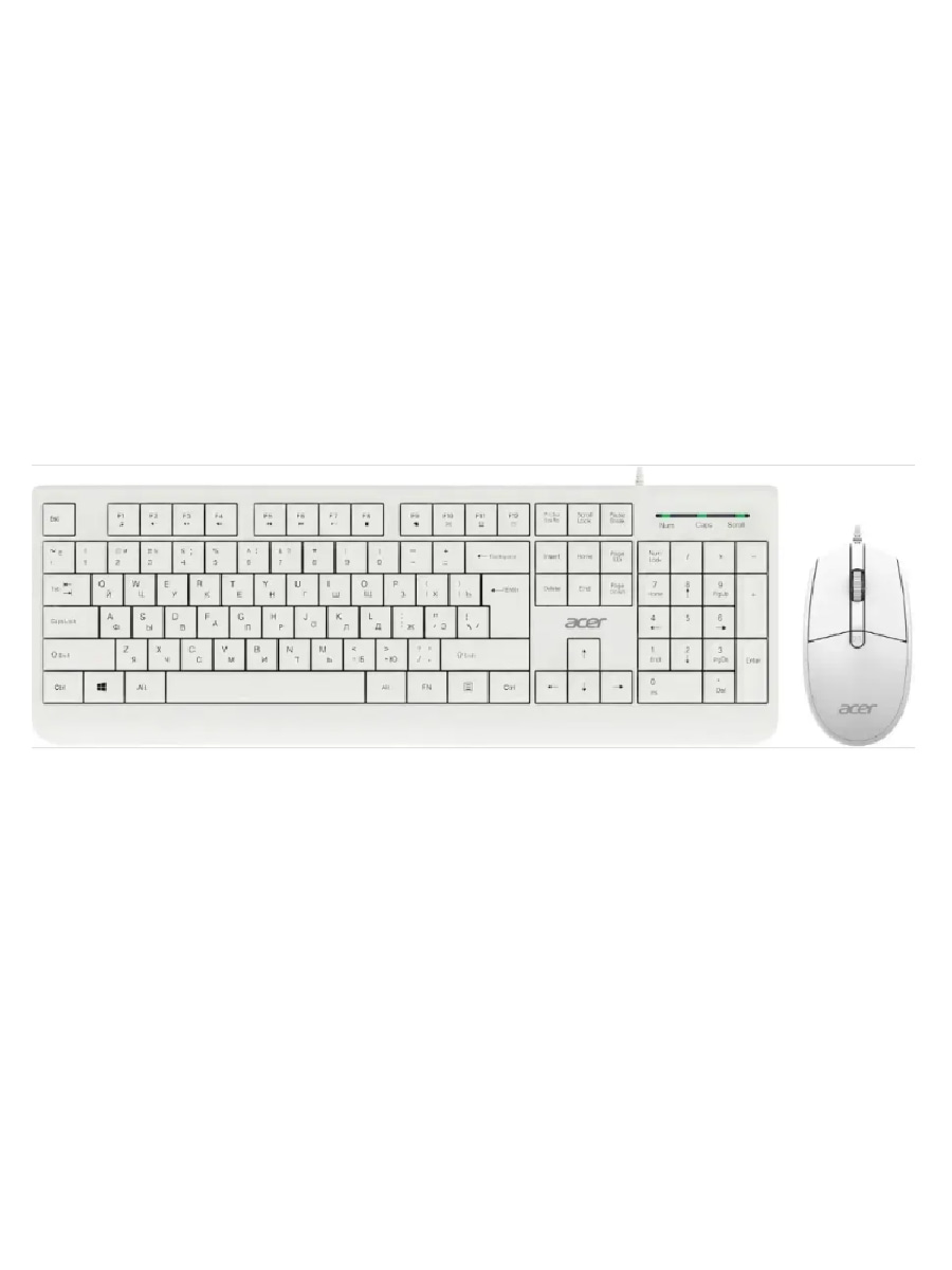 картинка Acer OCC400 клавиатура+мышь проводная компьютерная USB (белая) от магазина Интерком-НН