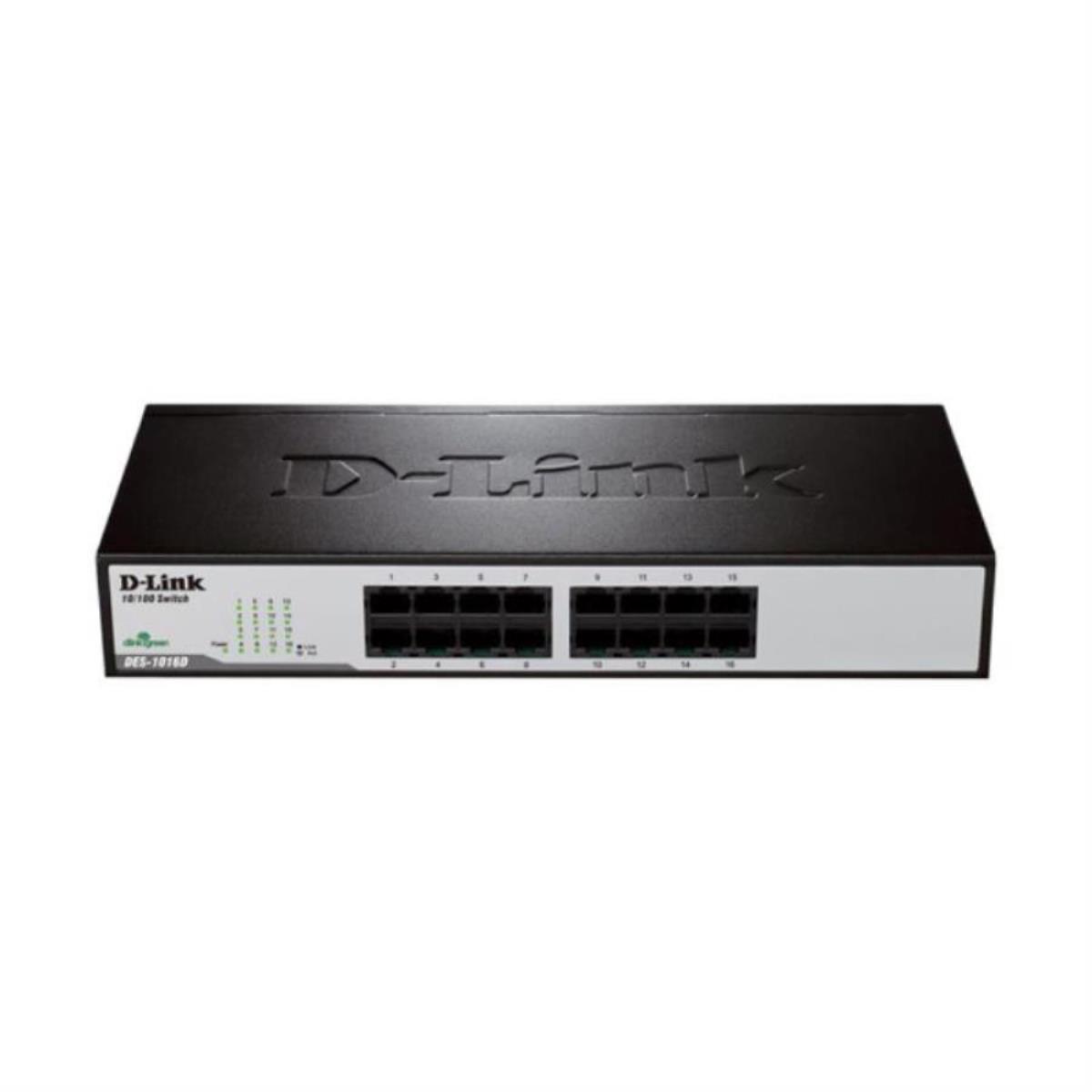 картинка D-Link DES-1016D/I1A Неуправляемый коммутатор с 16 портами 10/100BASE-TX и функцией энергосбережения от магазина Интерком-НН