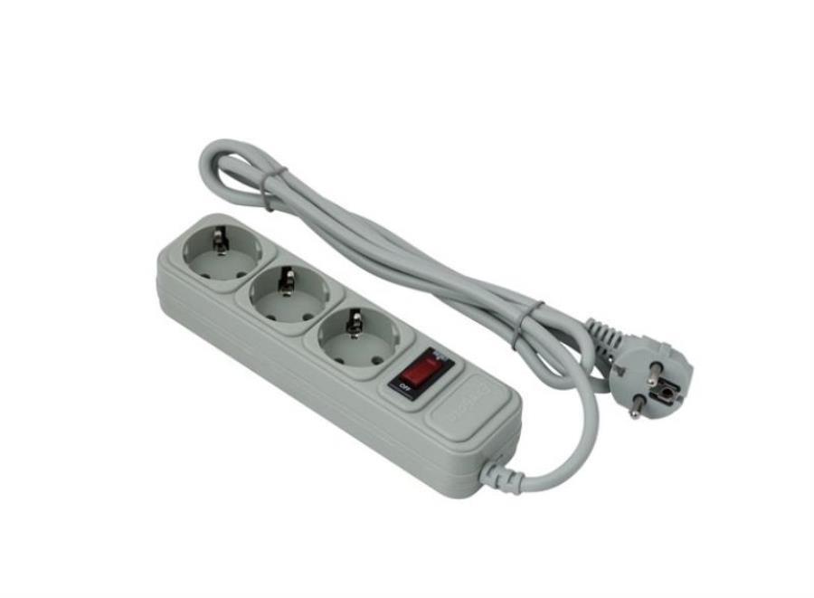 картинка Сетевой фильтр ExeGate 3 розетки 1,8 м, евровилка, серый (SP-3-1.8G) от магазина Интерком-НН