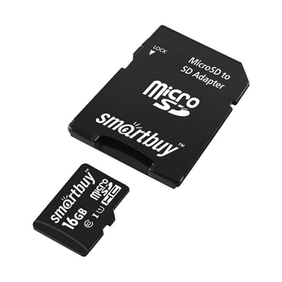 картинка Память microSDHC UHS-I 16Gb SmartBuy class10 с адаптером (SB16GBSDCL10-01) от магазина Интерком-НН