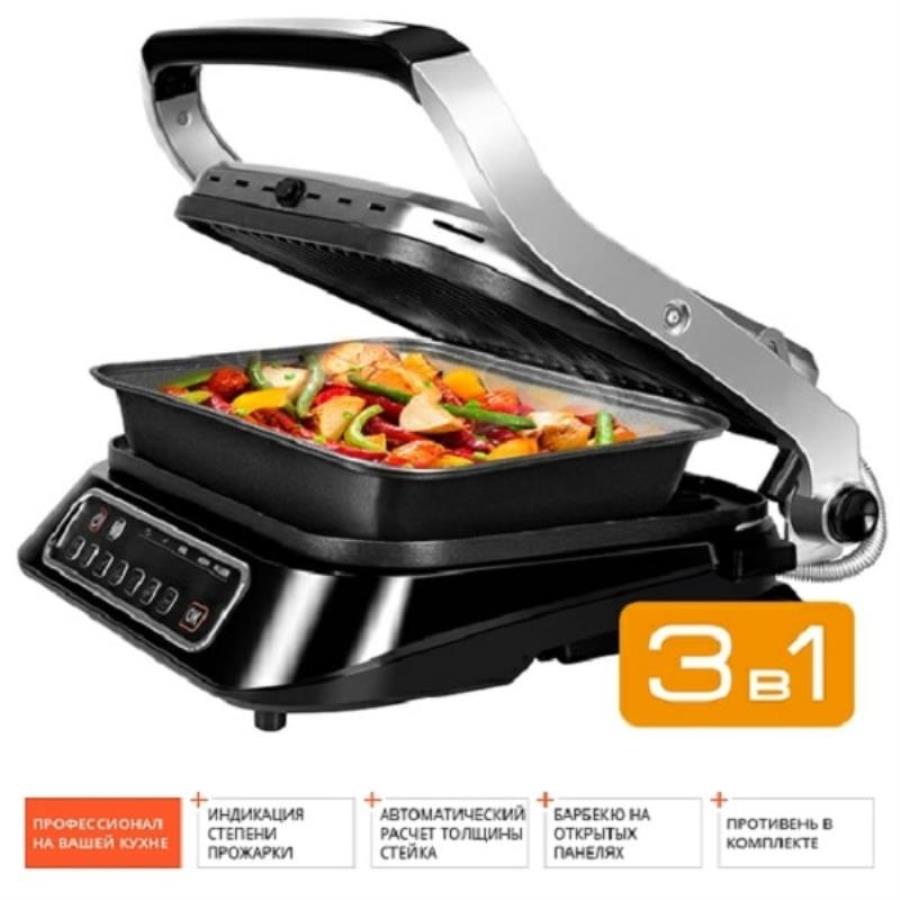 картинка Электрогриль Redmond SteakMaster RGM-M806P 2100Вт черный/серебристый от магазина Интерком-НН