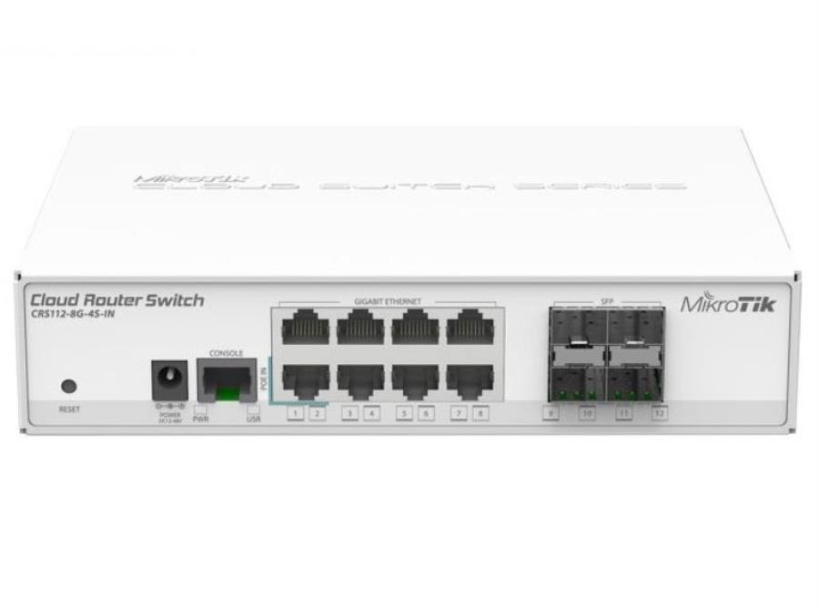 картинка CRS112-8G-4S-IN Mikrotik, Управляемый коммутатор Mikrotik Routerboard  8xGLAN + 4xSFP от магазина Интерком-НН