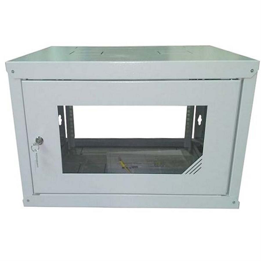 картинка Шкаф настенный 9U серия NOP2 (600х450x490), передняя дверь стекло, разборный, серый Netko от магазина Интерком-НН