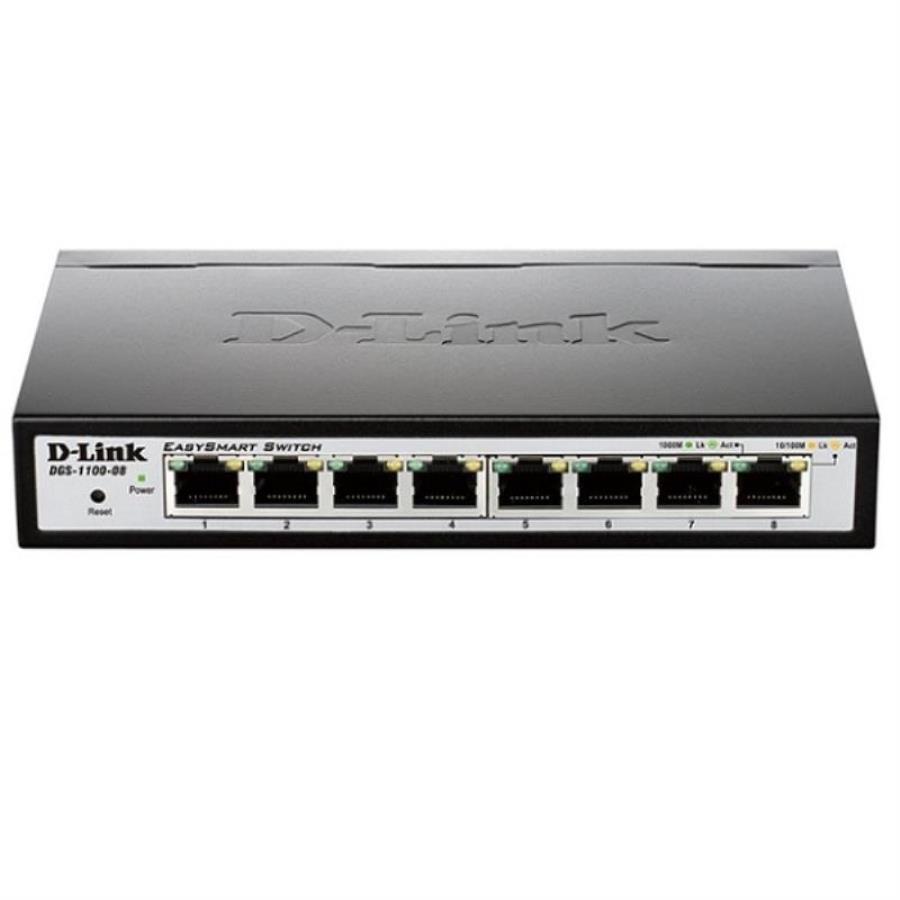 картинка Коммутатор DGS-1100-08/A1A D-Link EasySmart с 8 портами 10/100/1000Base-T от магазина Интерком-НН