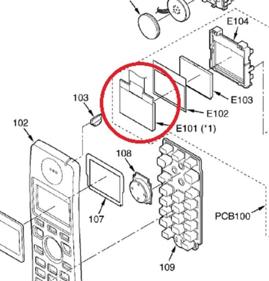 картинка Panasonic L5DCAYY00010 Дисплей для телефонов KX-TGA711 от магазина Интерком-НН