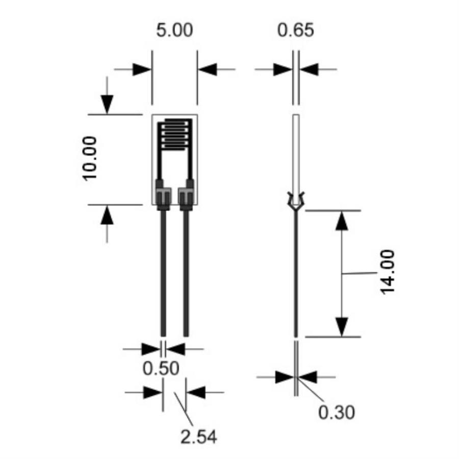 картинка Samyoung SYH-2RNC, датчик относительной  влажности бескорпусной 33кОм 3% 100Гц-10кГц 10*5мм от магазина Интерком-НН