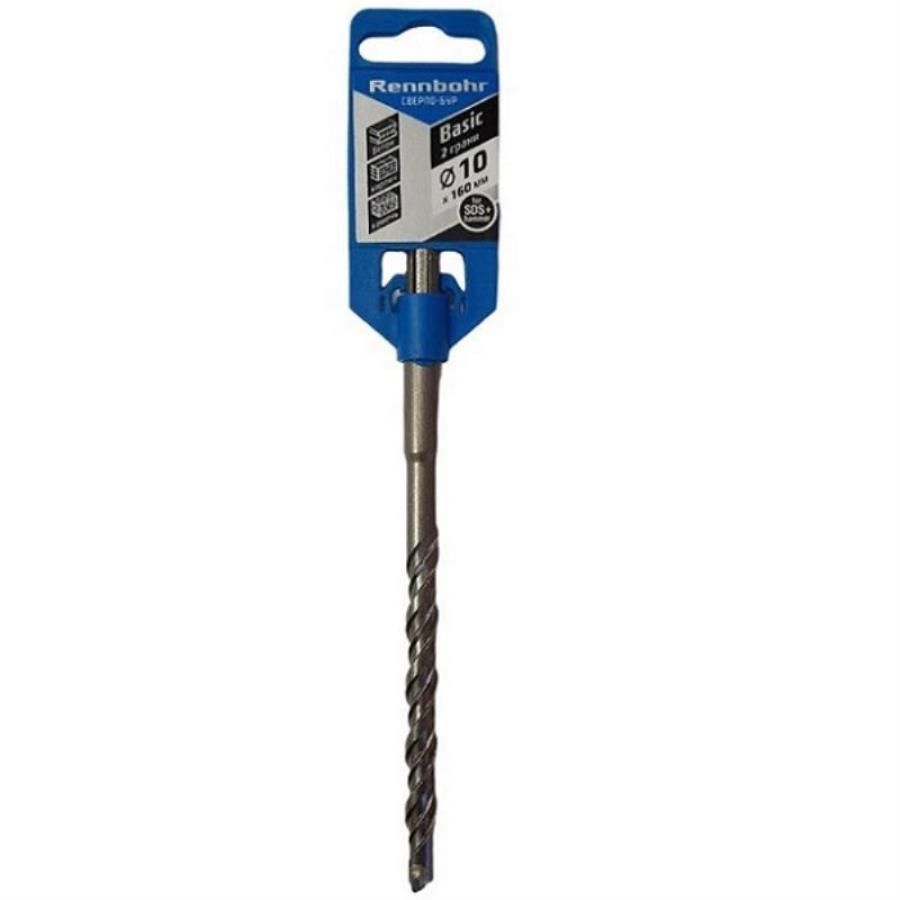 картинка Rennbohr 691016 сверло-бур по бетону серия Basic, 2 грани, 10х160мм, SDS plus для перфоратора  от магазина Интерком-НН