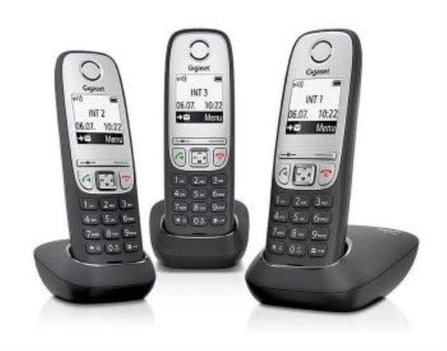 картинка Р/Телефон Dect Gigaset A415 TRIO RUS черный (труб. в компл.:3шт) АОН от магазина Интерком-НН